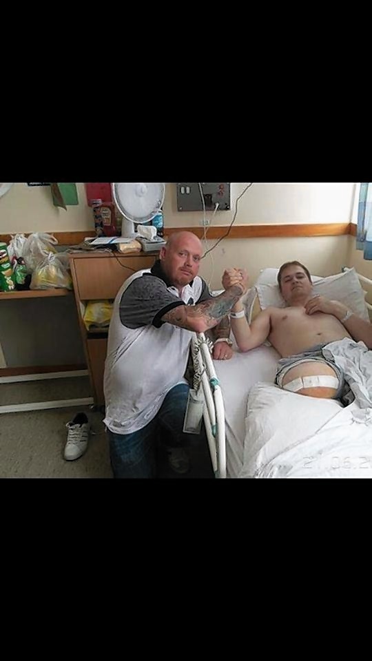 Paul Buchan with the ship cook Charlie McDonald, who saved his life that day