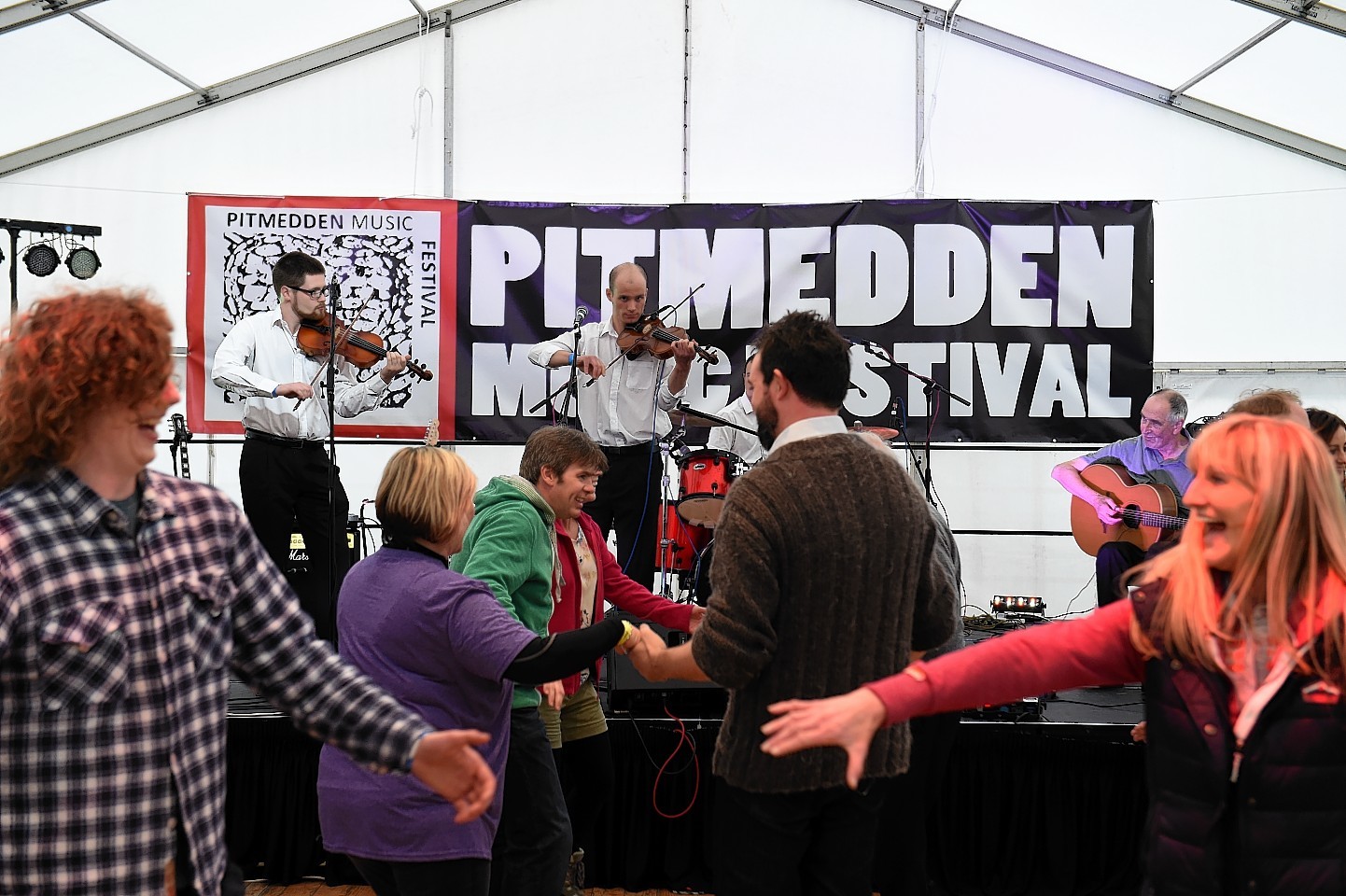 Pitmedden Music Festival 2015, at Pitmedden Gardens. Picture of Craibstone Ceilidh Band on stage. Picture by KENNY ELRICK