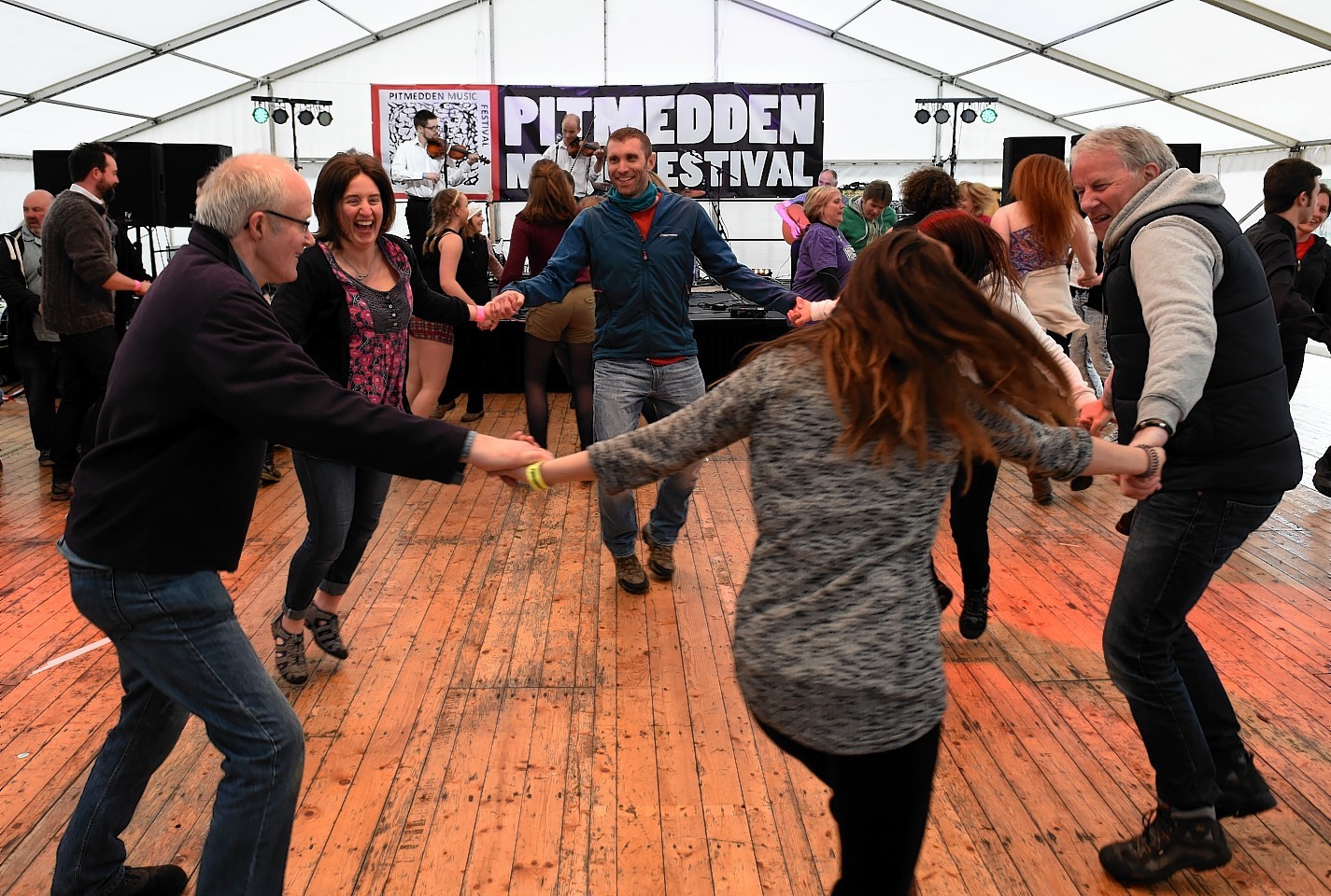 Pitmedden Music Festival 2015, at Pitmedden Gardens.
Picture of Craibstone Ceilidh Band on stage. Picture by KENNY ELRICK