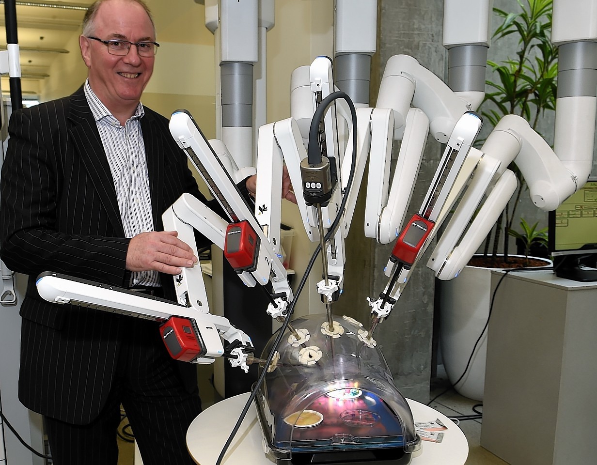 The device was on show in Aberdeen to demonstrate the capabilities of the Robotic-Assisted Surgical System
