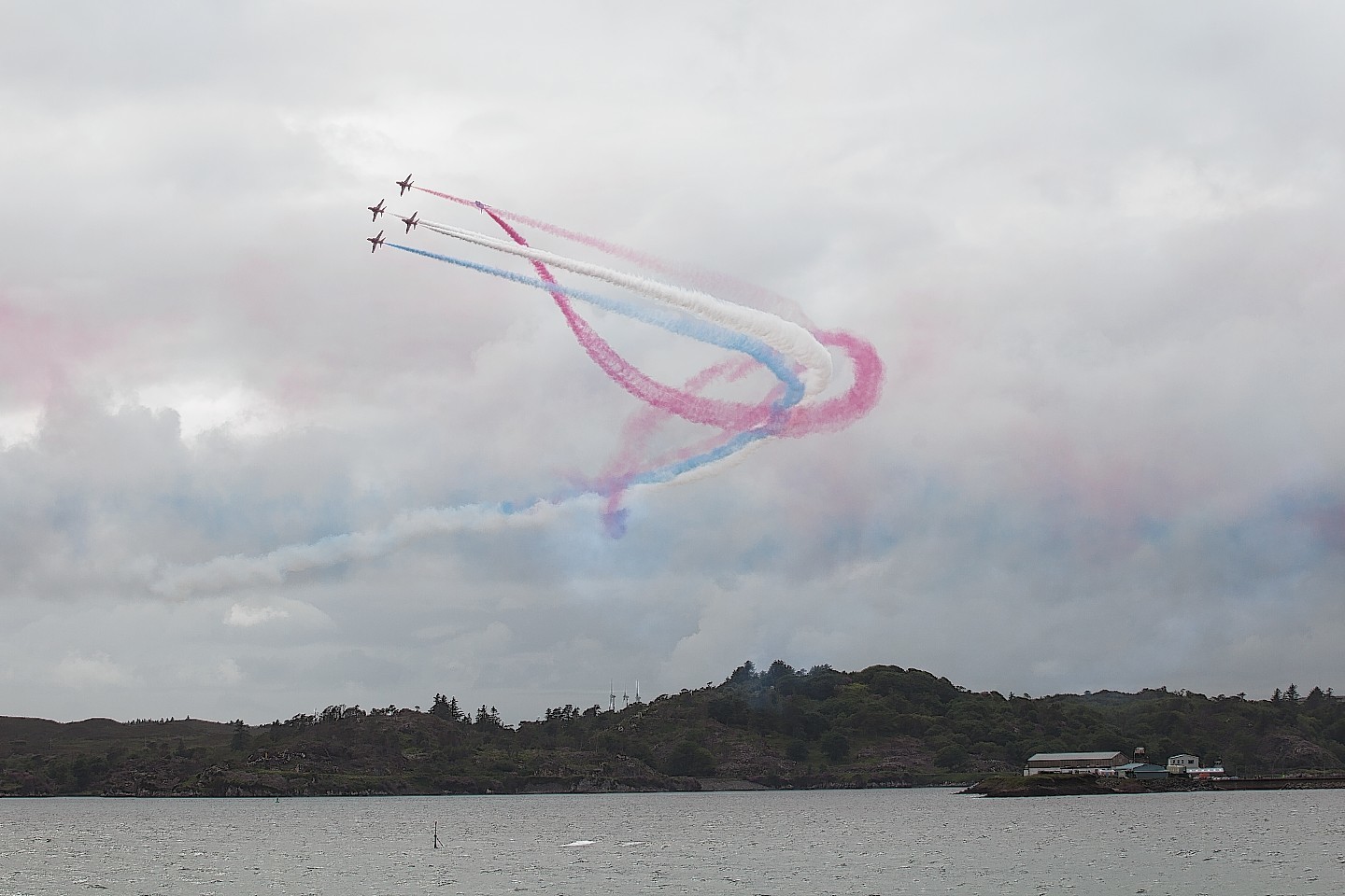Red Arrows over Stornoway. Credit: Sandy MacIver