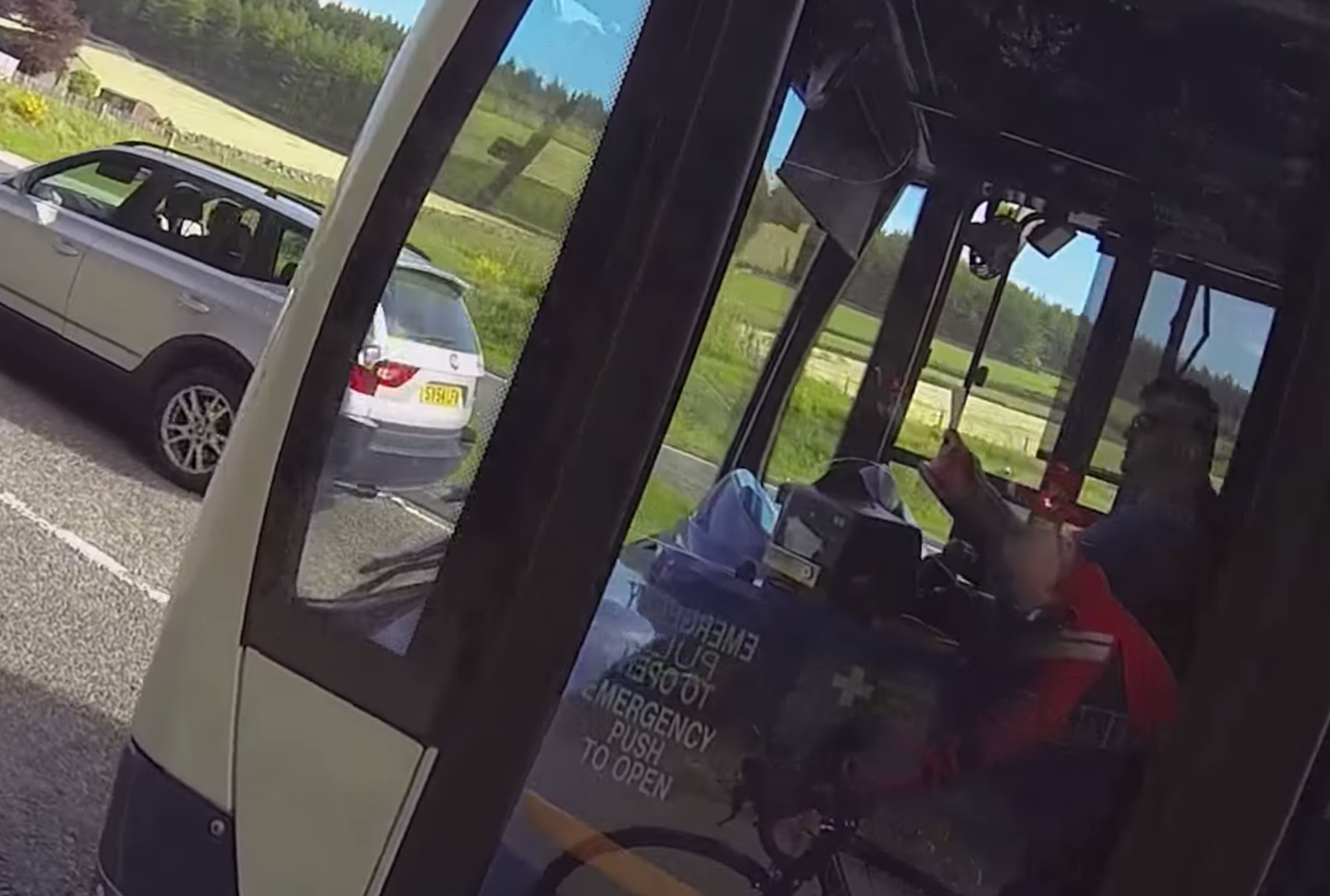 The Aberdeen bus driver is caught on camera