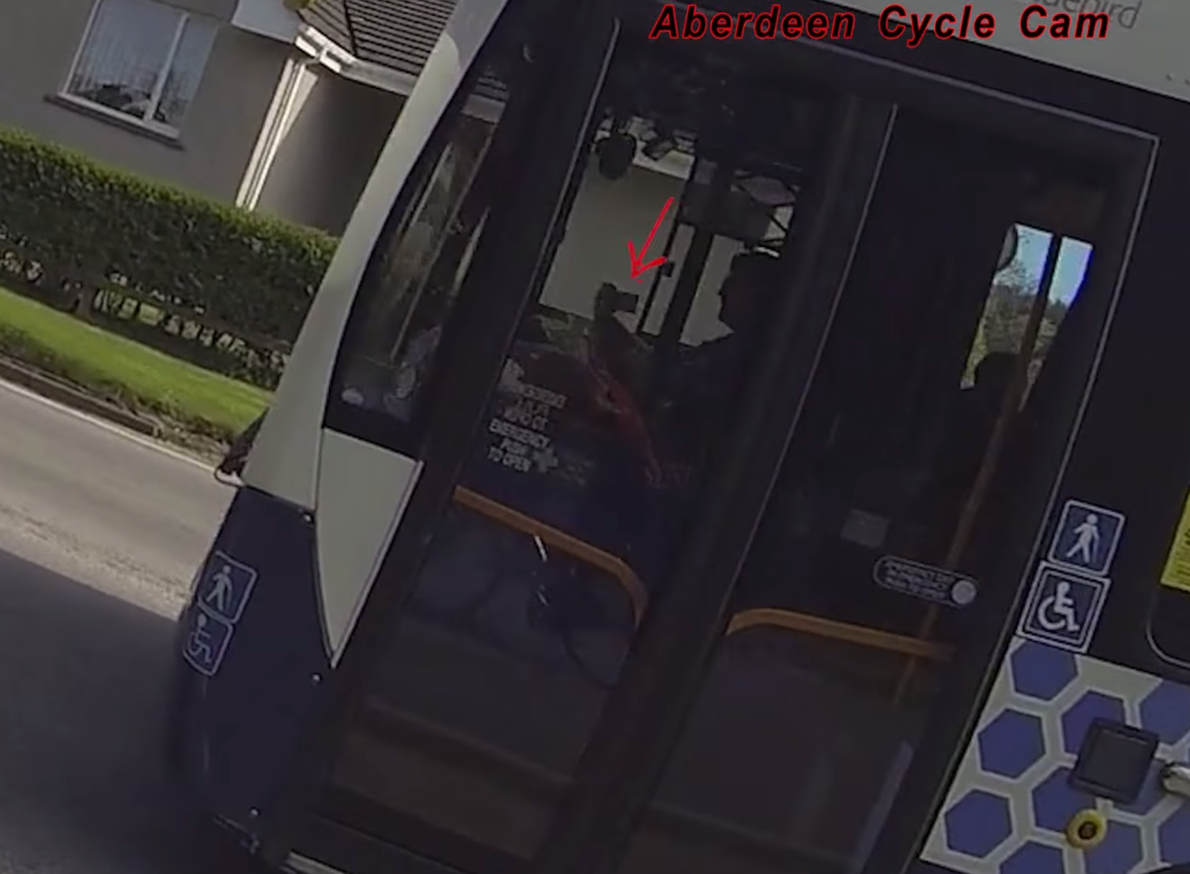 The Aberdeen bus driver is caught on camera