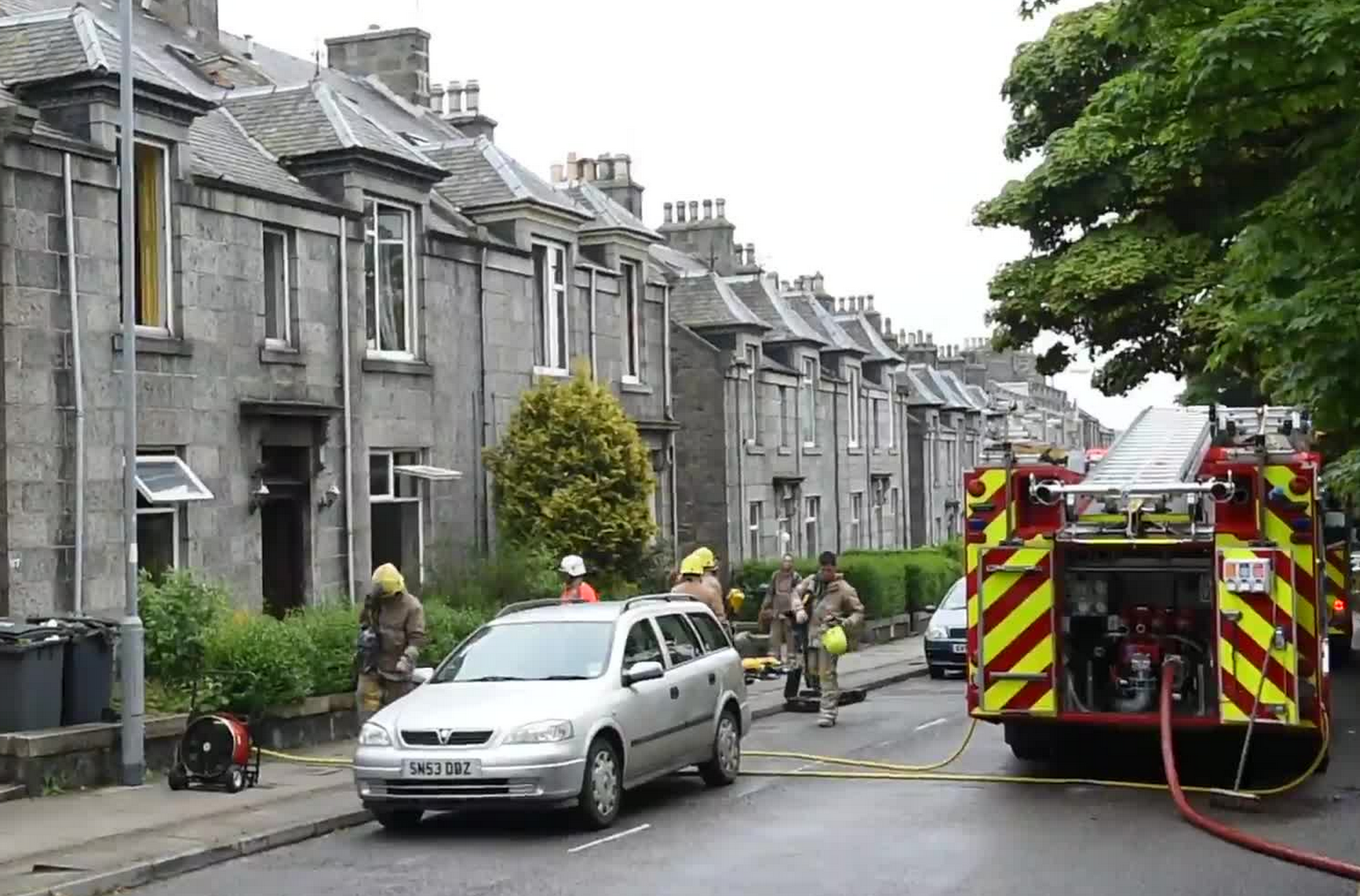 Fire crews at the blaze on Leslie Terrace in Aberdeen