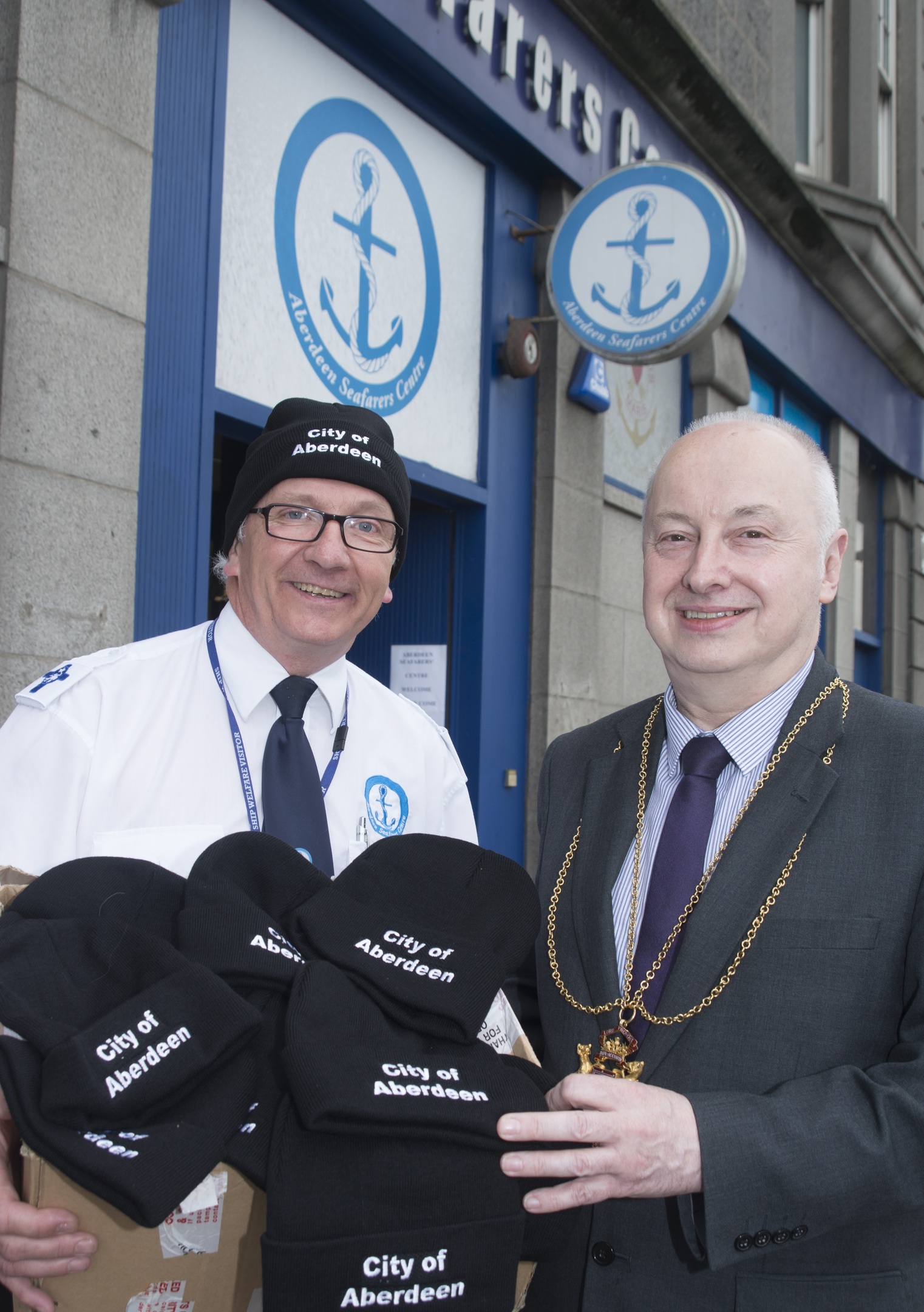 Howard Drysdale, left, with Lord Provost George Adam