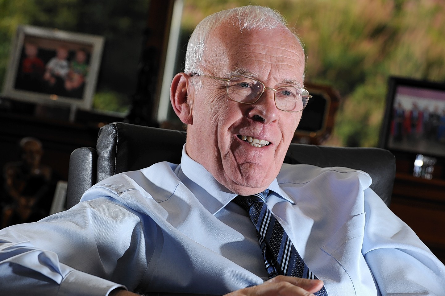 Sir Ian Wood speaking to the Press and Journal in his office at John Wood House. Picture by Kevin Emslie