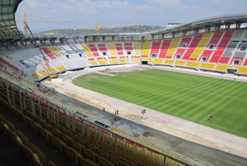 The game will  be played at the Philip II Arena in Skopje