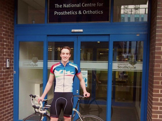 Tom Robertson, of Drumoak, has started a 1,200-mile cycle from Paisley to Pamplona for amputee charity, Mukti