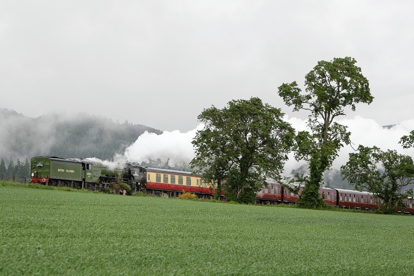 Tornado steam train leaving Invergordon.Picture: Andrew Smith