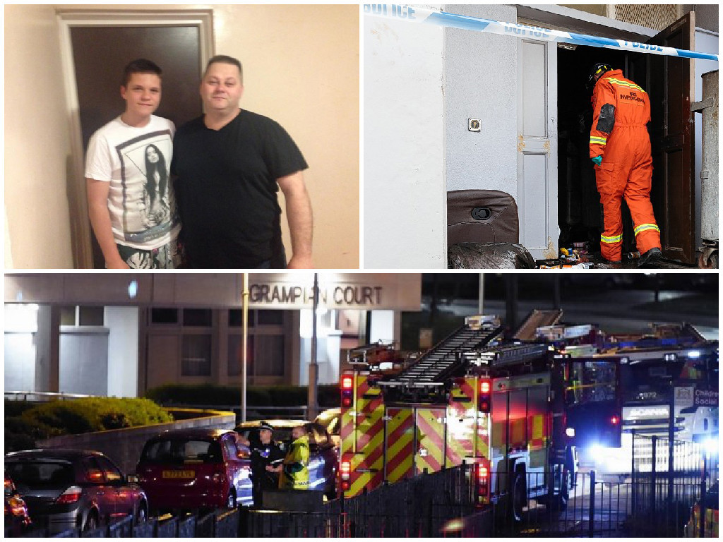 The fire first took hold in Grampian Court late on Monday night