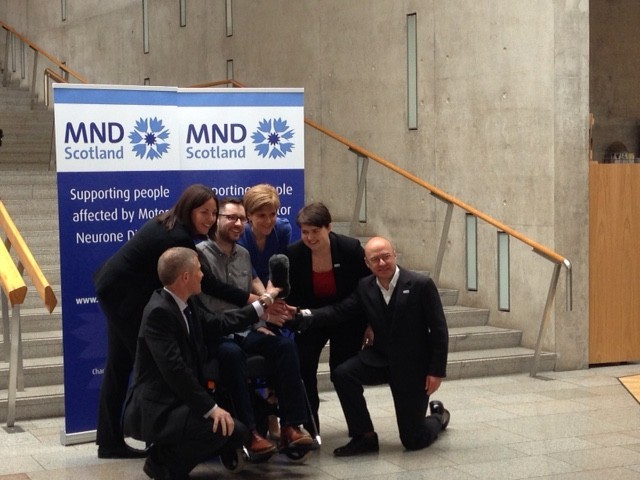 Gordon Aikman and left to right Willie Rennie, Kezia Dugdale, Nicola Sturgeon , Ruth Davidson, Patrick Harvie.