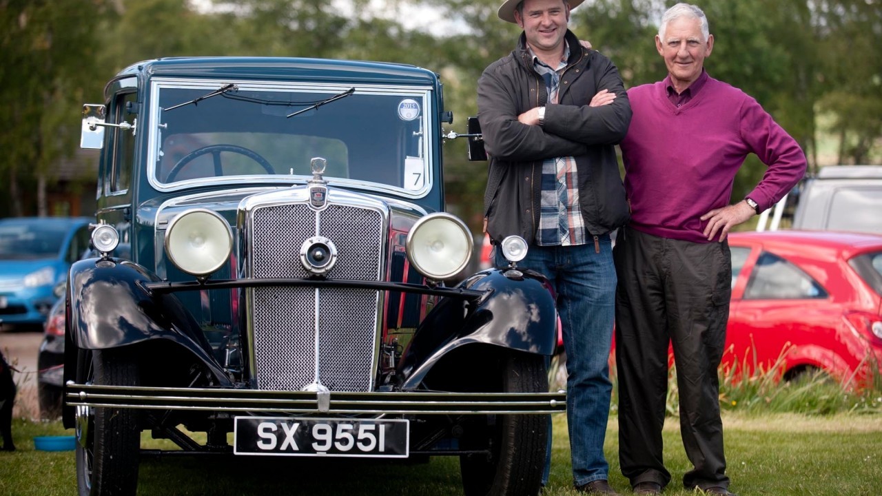 William Ironside (right) with his son Robert Ironside and his 1934 Norris Ten Four