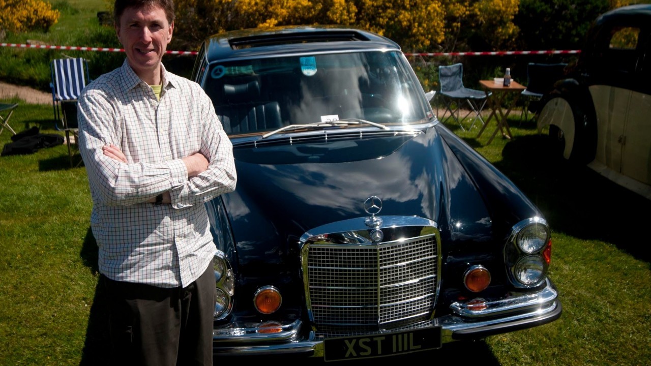 Andrew Martin with his 1972 Mercedes Benz 280