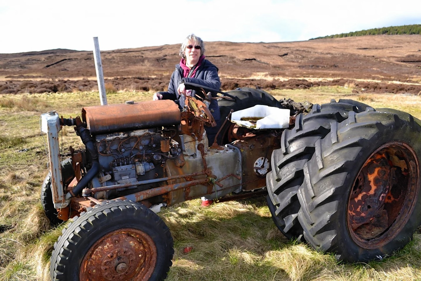 Liz with the madeover tractor. Picture by Susy Macauly