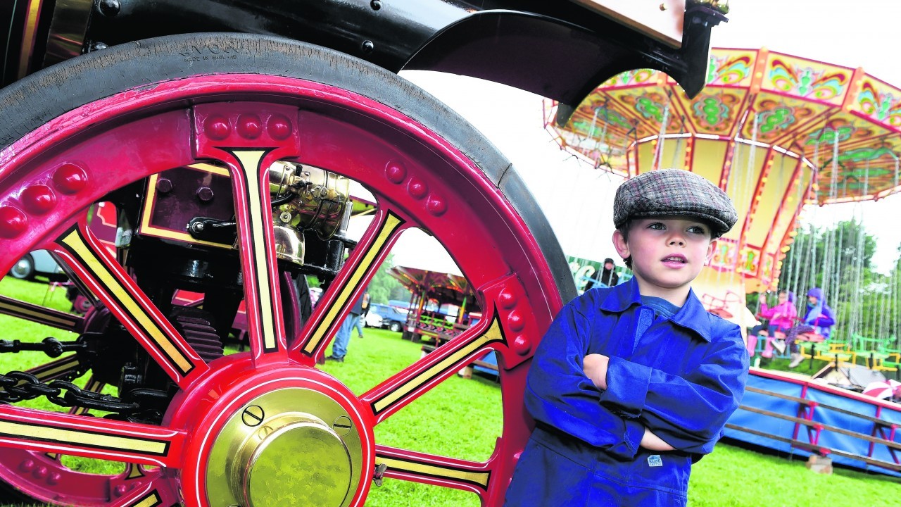 James Carrol from Daviot looking round the traction engines on display