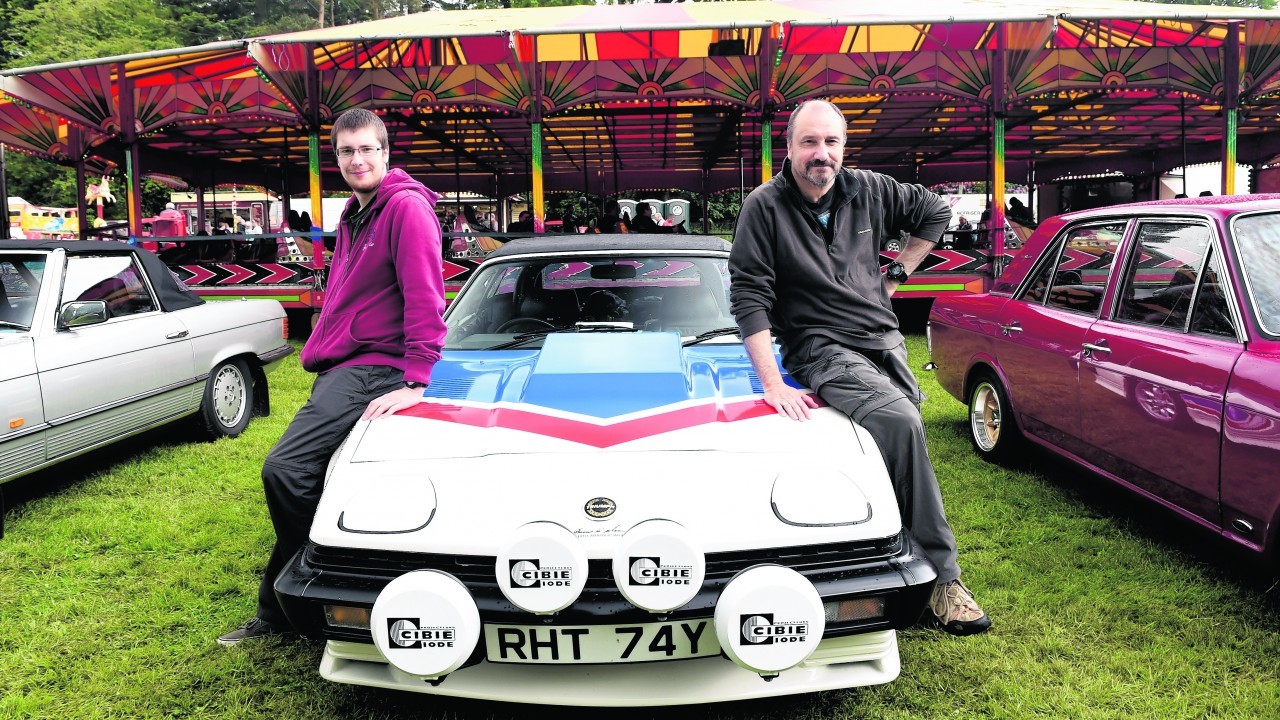 Barry and Ben Hobbs from Inverurie with their 1982 TR7 V8