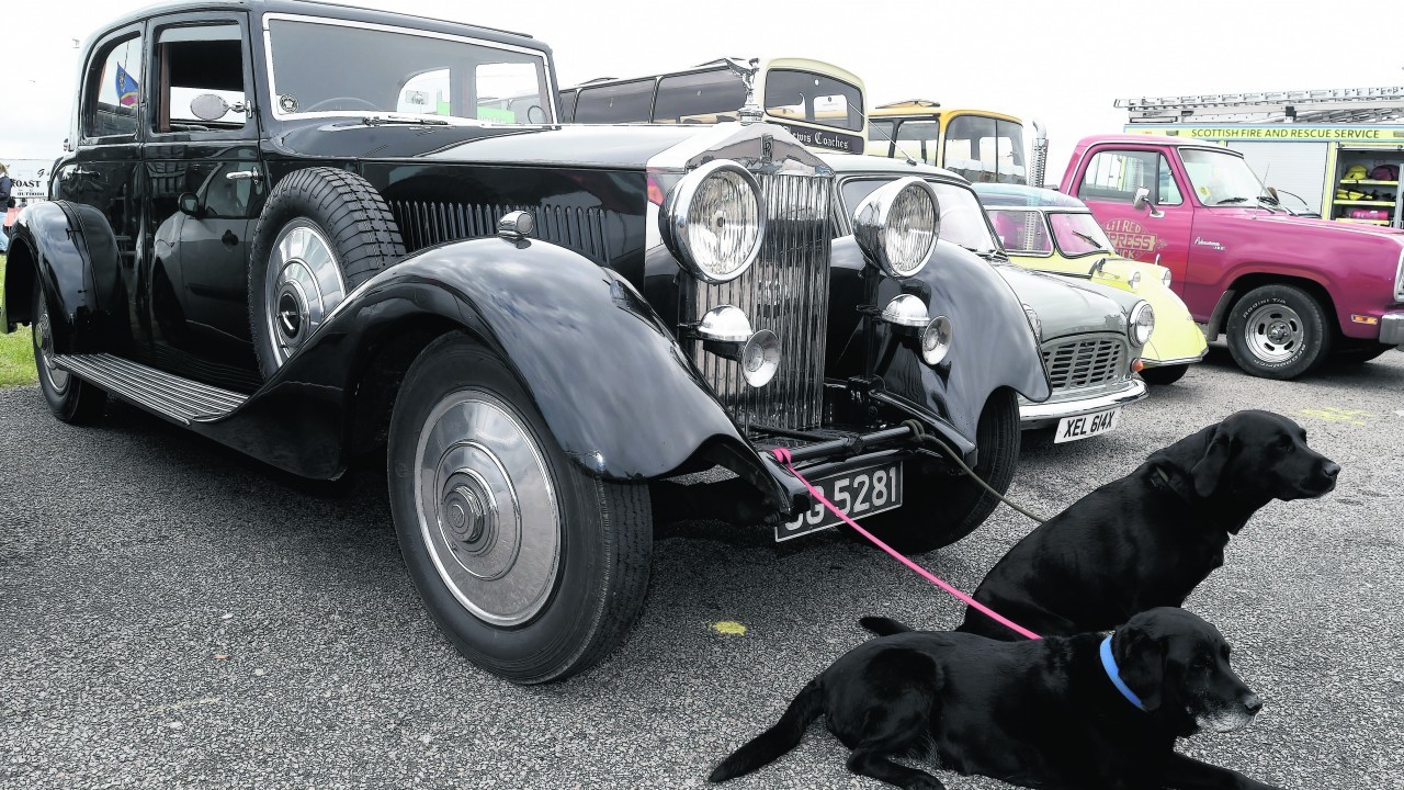 OWNER  MIKE TAITT'S WITH HIS 1933 ROLLS ROYCE 20/25 HOOPER SPORTS SALOON