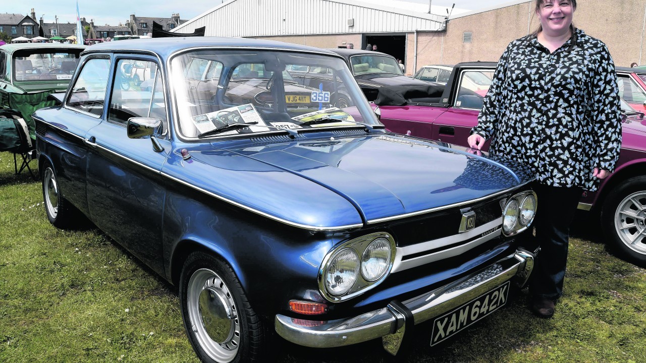 SUSANNE POTTS FROM ROTHIENORMAN WITH A 1972 NSU TTS