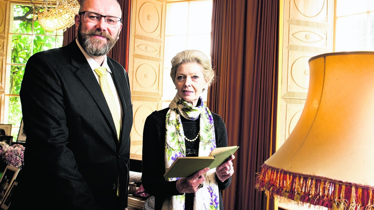 Jon Kerr, National Trust manager at Mount Stewart with Lady Rose Lauritzen