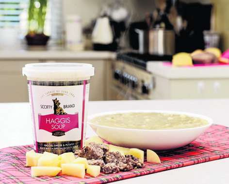 Scotty Brand's rather unusual  fresh haggis soup