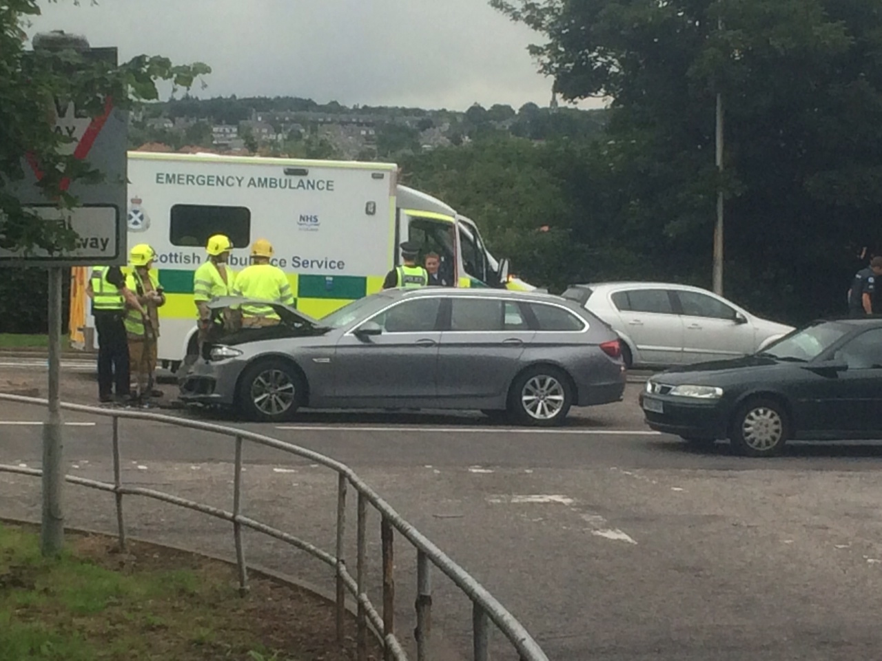 The scene of the crash on the A90