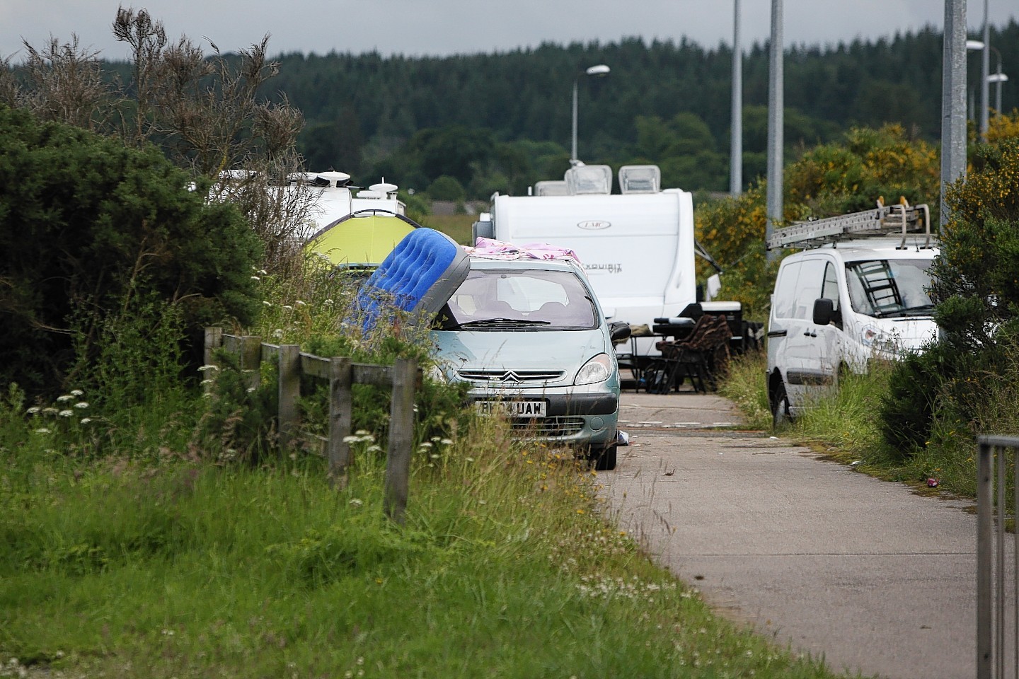 The travellers near Culloden, just off the A96