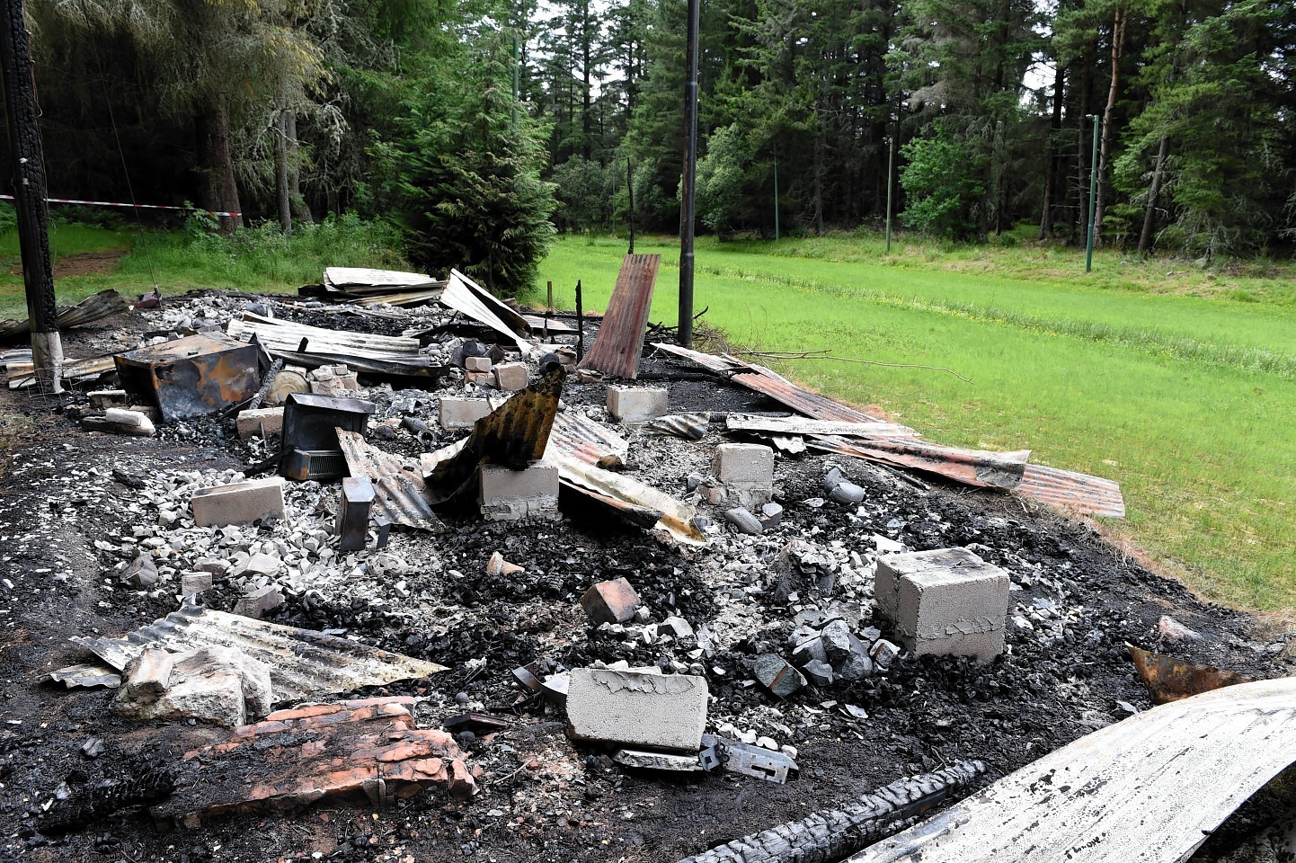 A fire on saturday night destroyed the Vale of Alford Curling Club