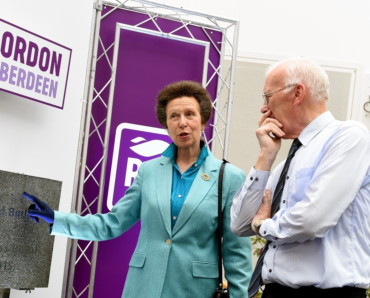 Princess Anne and Sir Ian Wood at the official opening. Picture by Kami Thomson