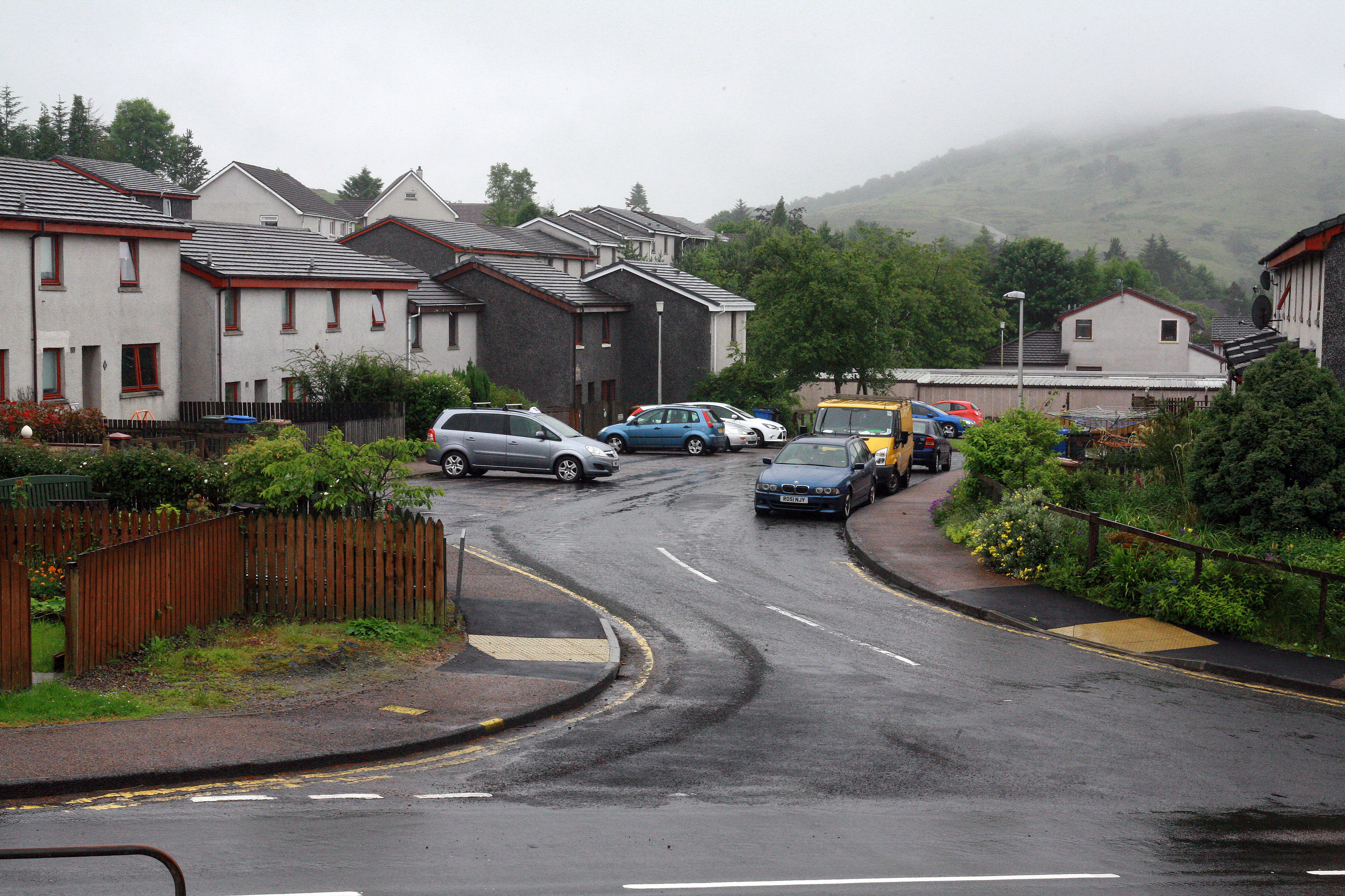 The area where the man approached the girls, in Banff Crescent