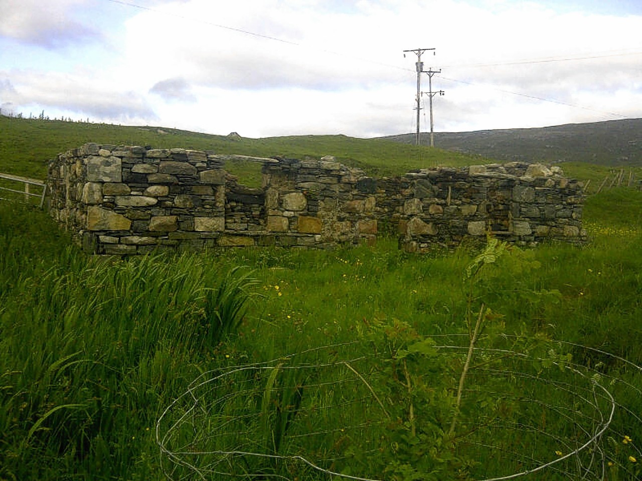 A SCOTTISH couple are selling what is thought to be the only replica of a traditional Western Isles "blackhouse". This is it before the renovation 