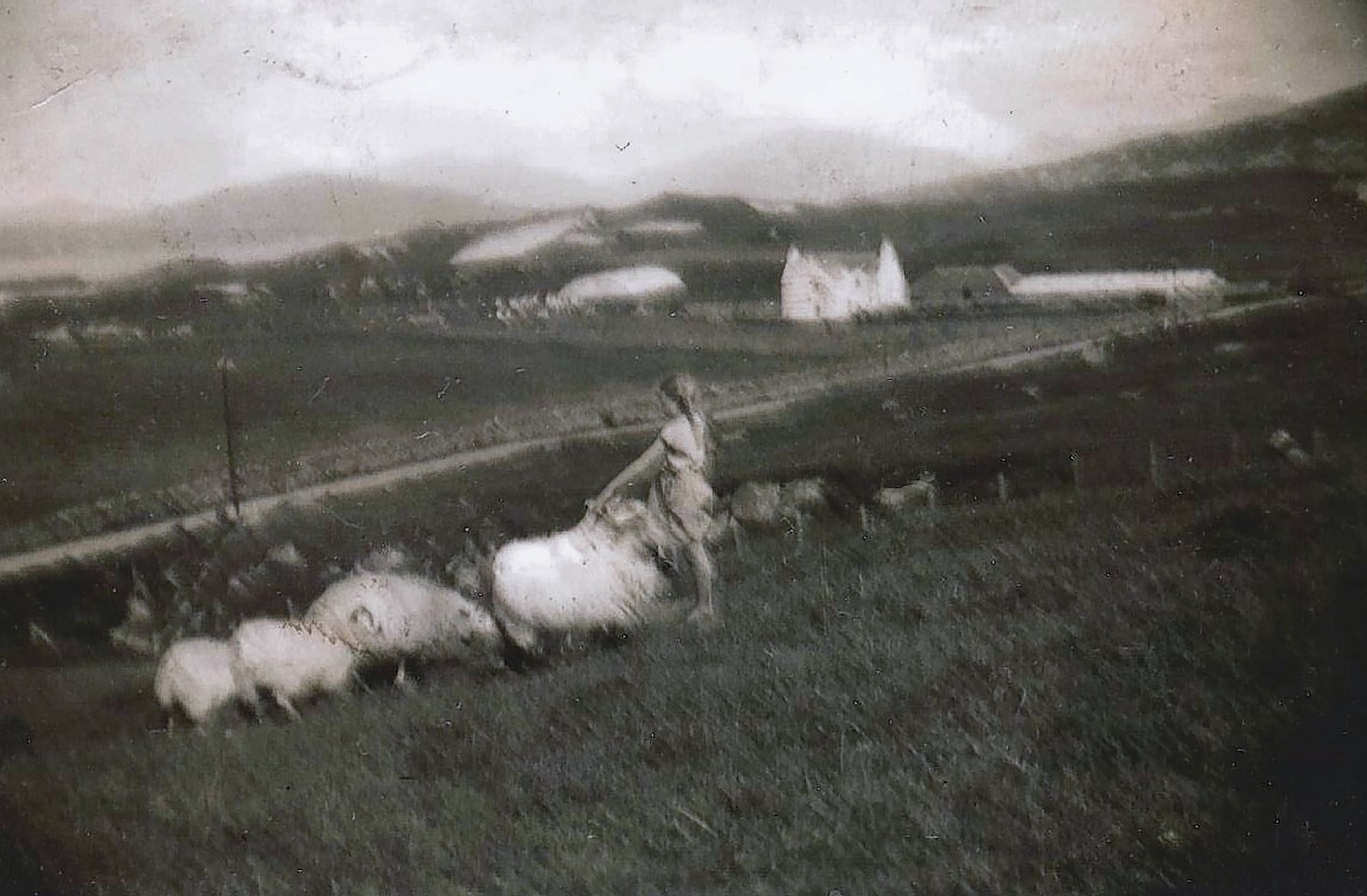 Margaret, aged seven, during a holiday to the family croft on Harris