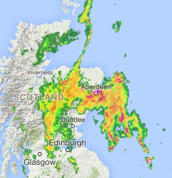 The stormy weather front moving across the north-east last night
