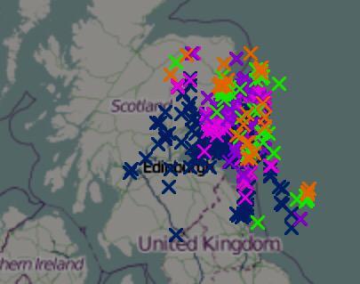 The many places where lightning struck last night in the north east