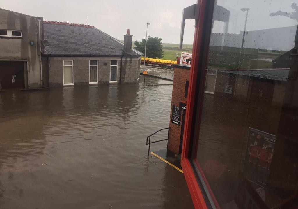 Pictures of flooding outside Pittodrie by Dave MacDermid