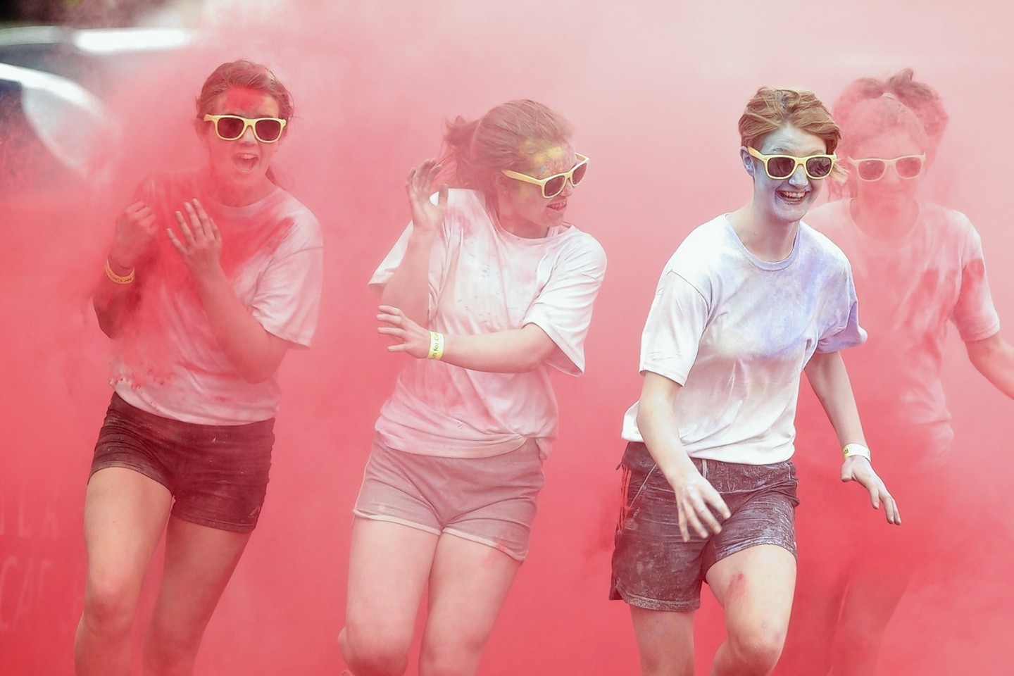 Fun runners in the pink at Saturday's charity event in Inverness.