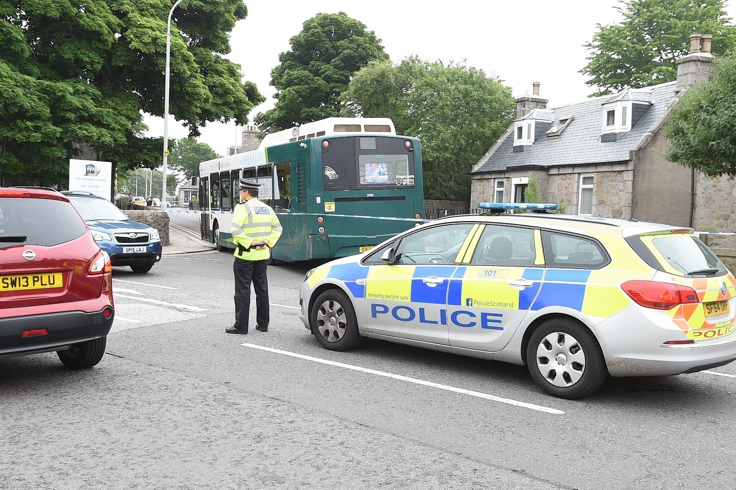 The woman was taken to Aberdeen Royal Infirmary after being hit by a bus