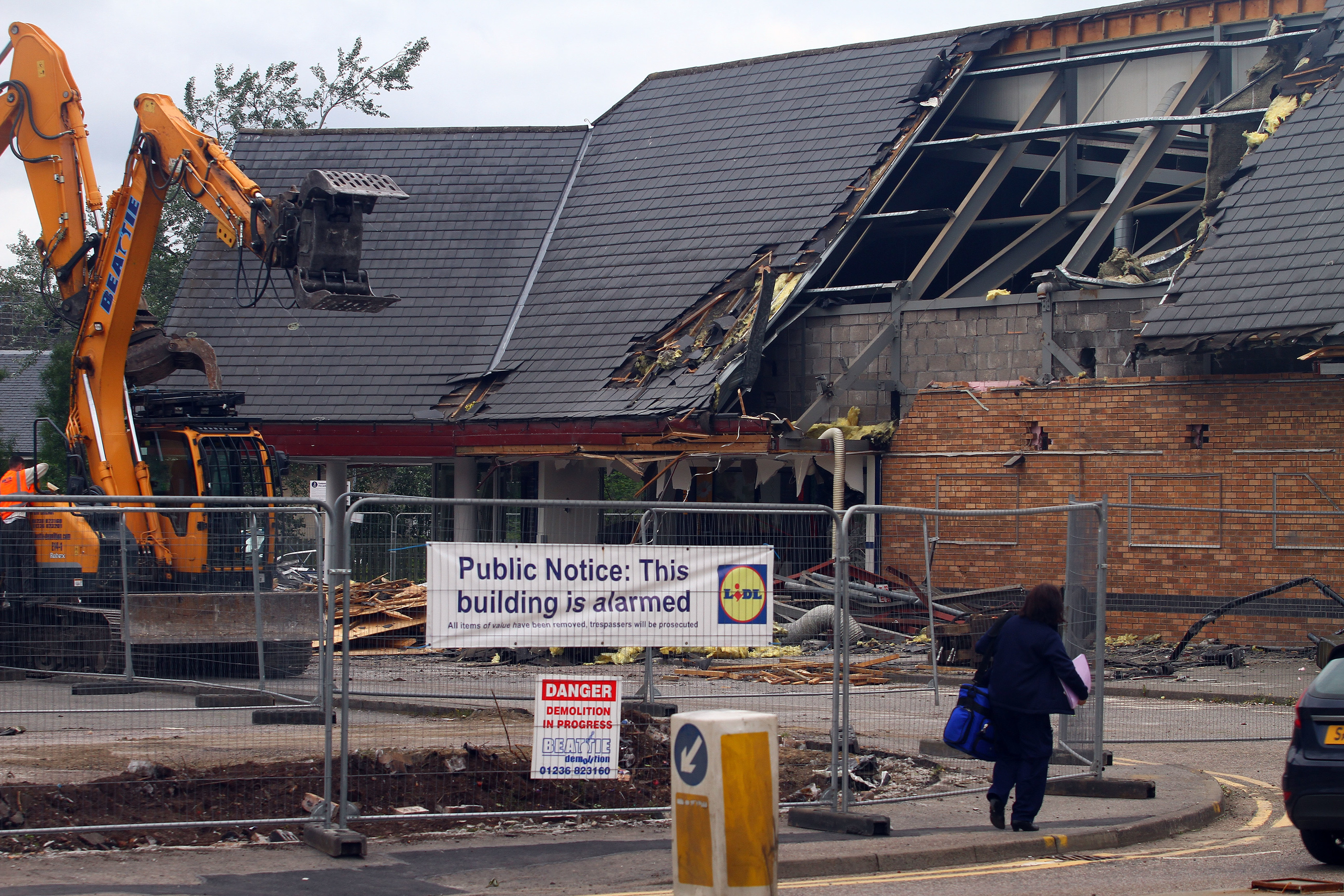 The end of an era as contractors and heavy plant demolish the former co-op building on soroba road to make way for a new Lidl supermarket.  The company have an existing site at Lochavullin in Oban picture kevin mcglynn