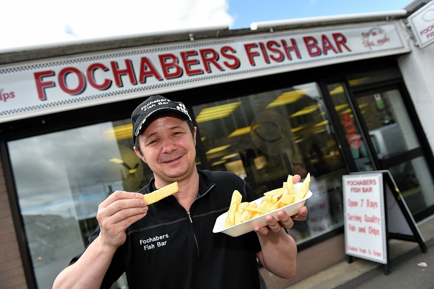 Darren Boothroyd at the Fochabers Fish and Chip Shop