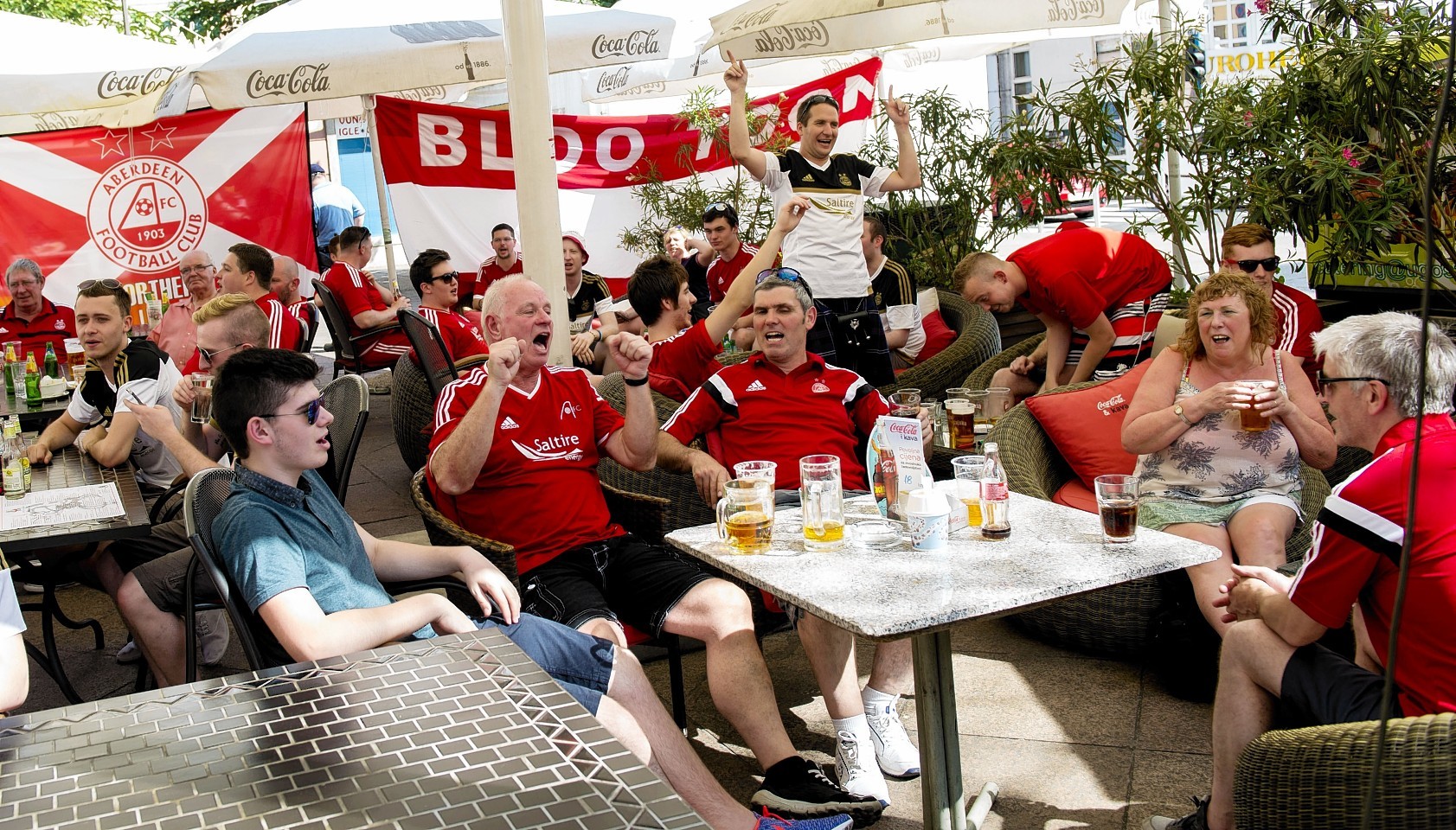 Aberdeen fans get into the spirit ahead of facing HNK Rijeka.