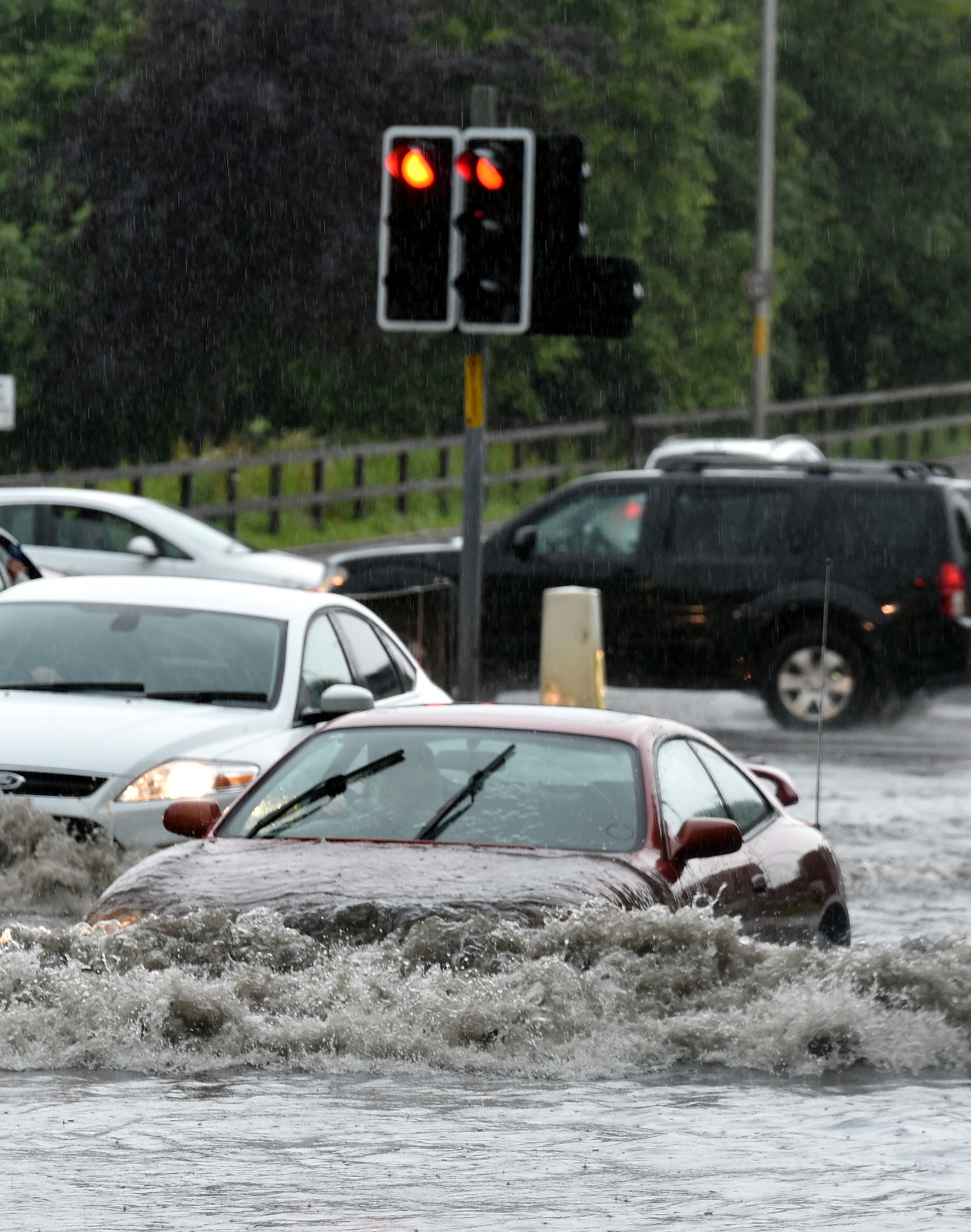 Heavy flooding in Anderson Drive. Aberdeen. Picture by Colin Rennie 