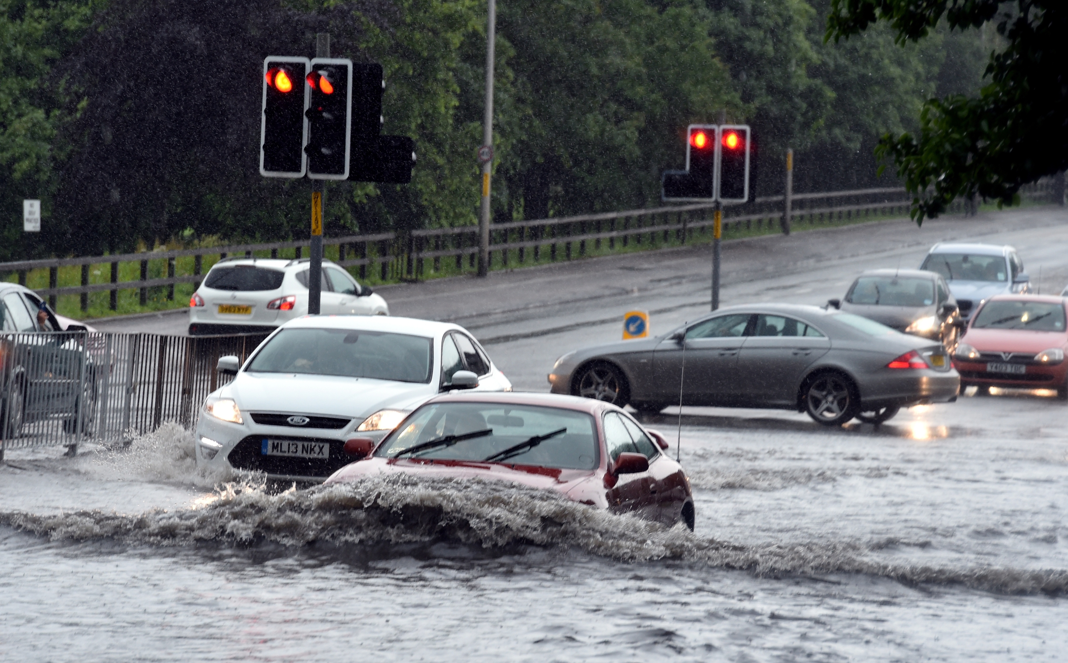 Heavy flooding in Anderson Drive. Aberdeen. Picture by Colin Rennie