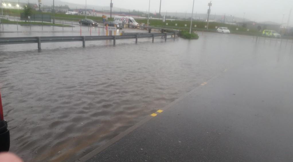 Aberdeen Airport has flooded, picture by Twitter user Alison Irvine 