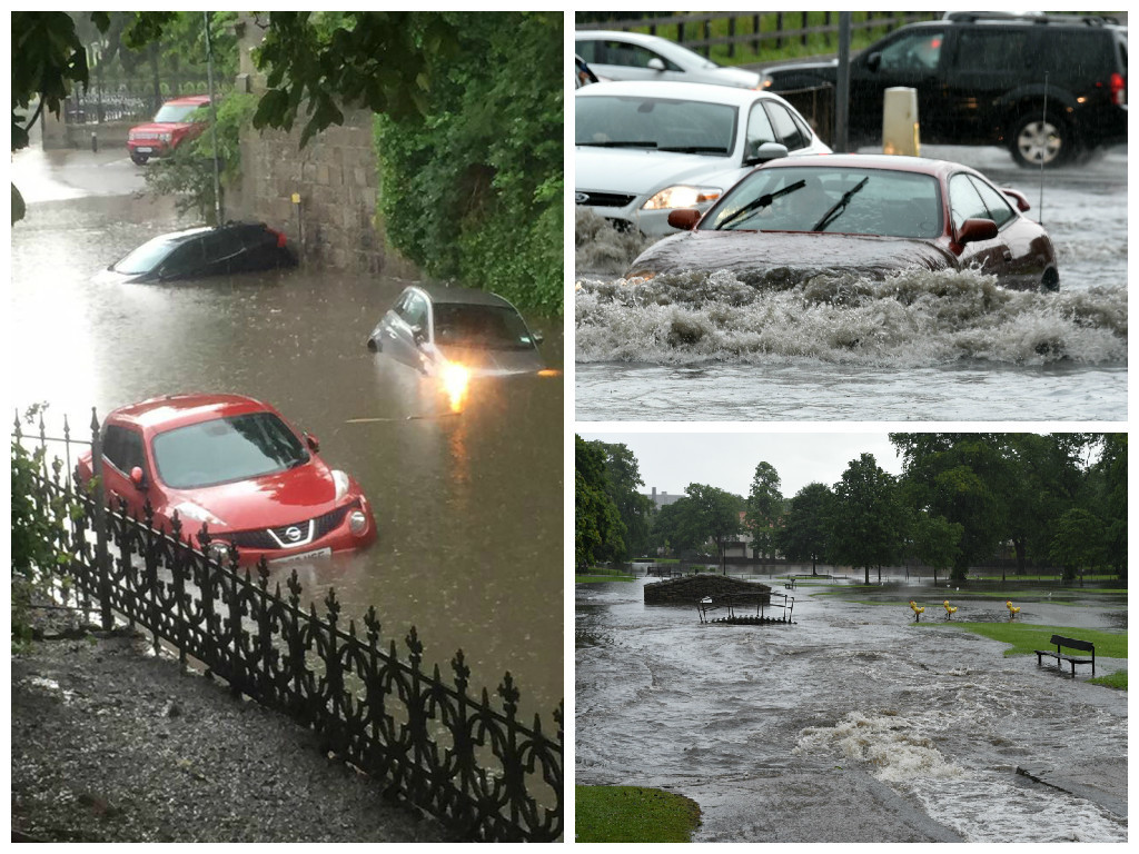 The city was battered by torrential rain this week