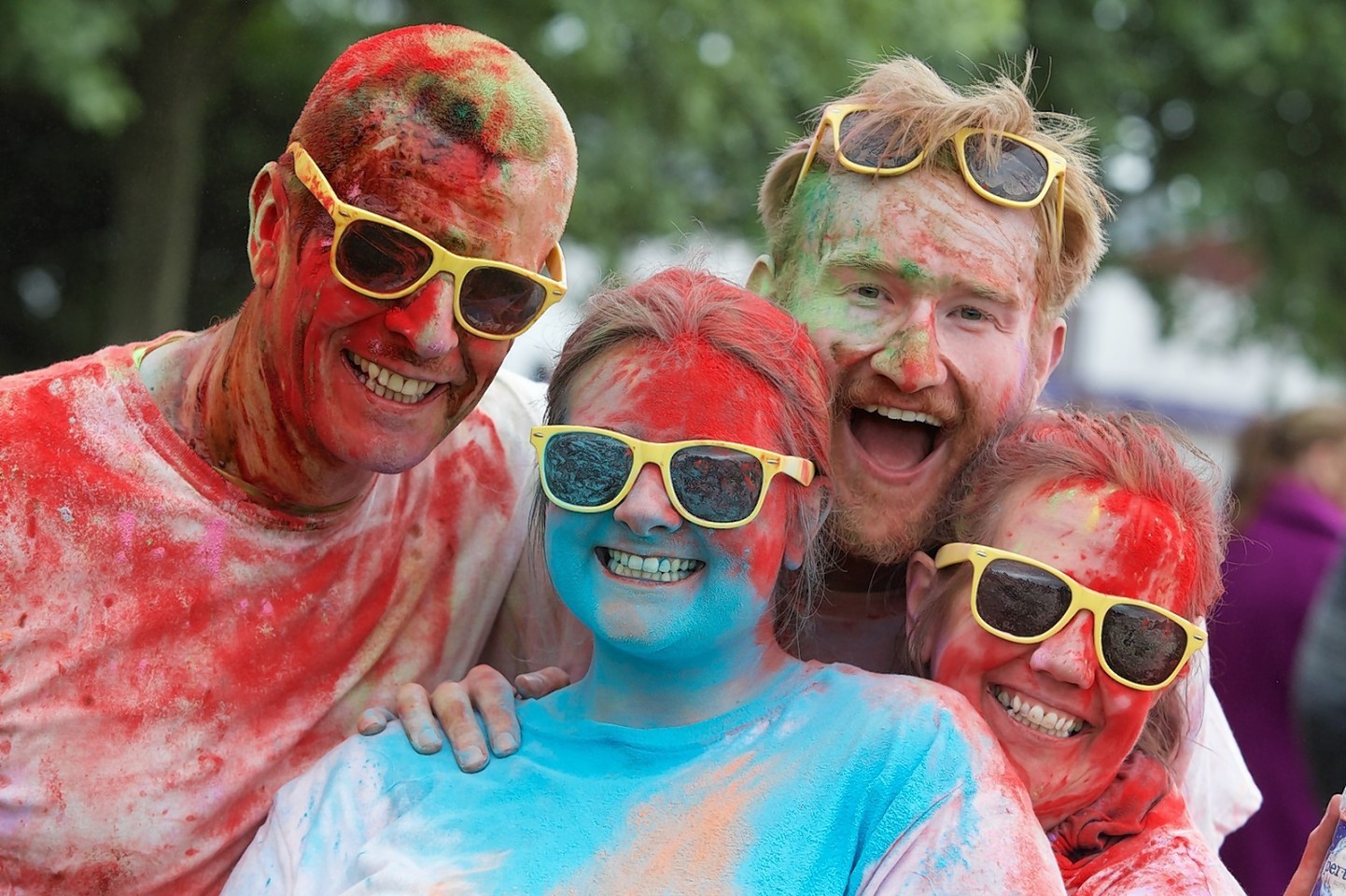 Runners take part in a charity event, Run For Colour in Inverness. 