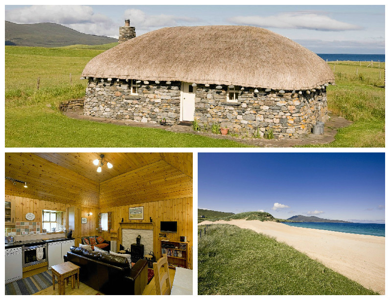 A SCOTTISH couple are selling what is thought to be the only replica of a traditional Western Isles "blackhouse". This is it before the renovation