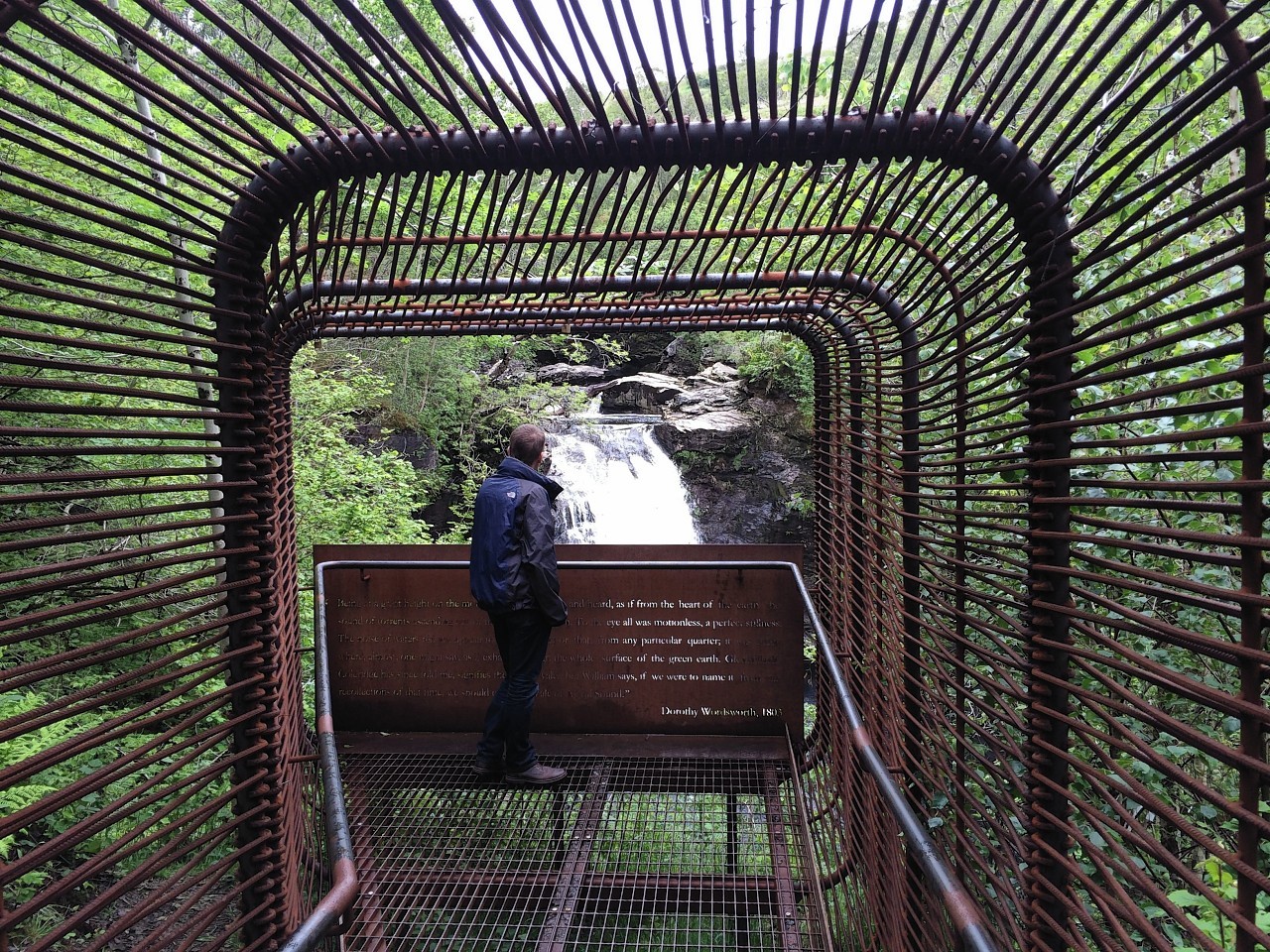 the new viewing installation called Woven Sound at the Falls of Falloch at Loch Lomond
