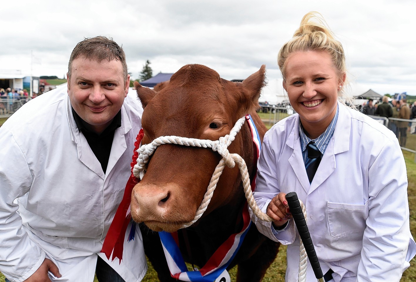 Blair Duffton and Rebecca Stuart with Lady Moo Moo - bought at last year's Spectacular