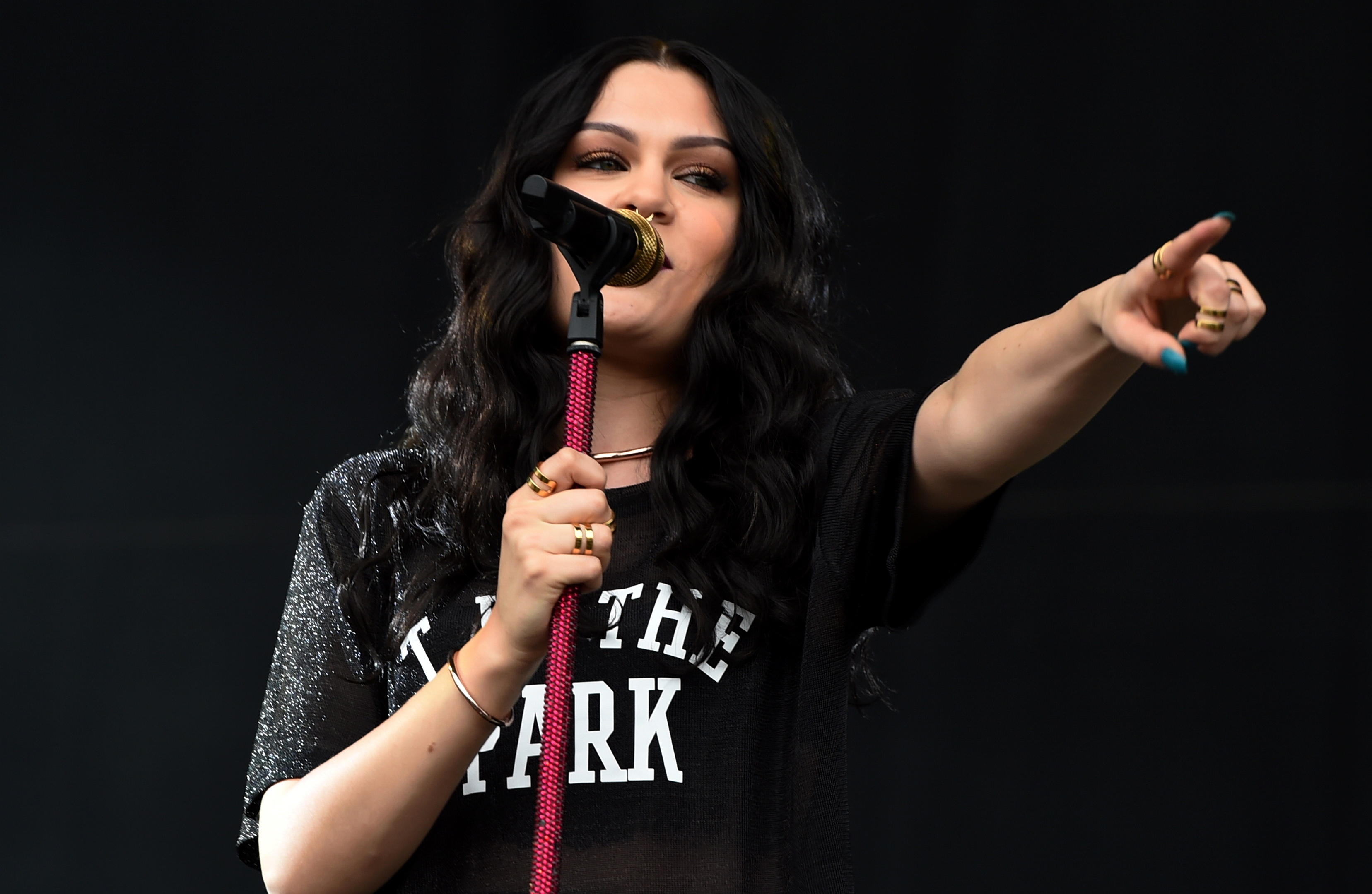  Jessie J in full T in the Park gear. Picture by Kenny Elrick.   