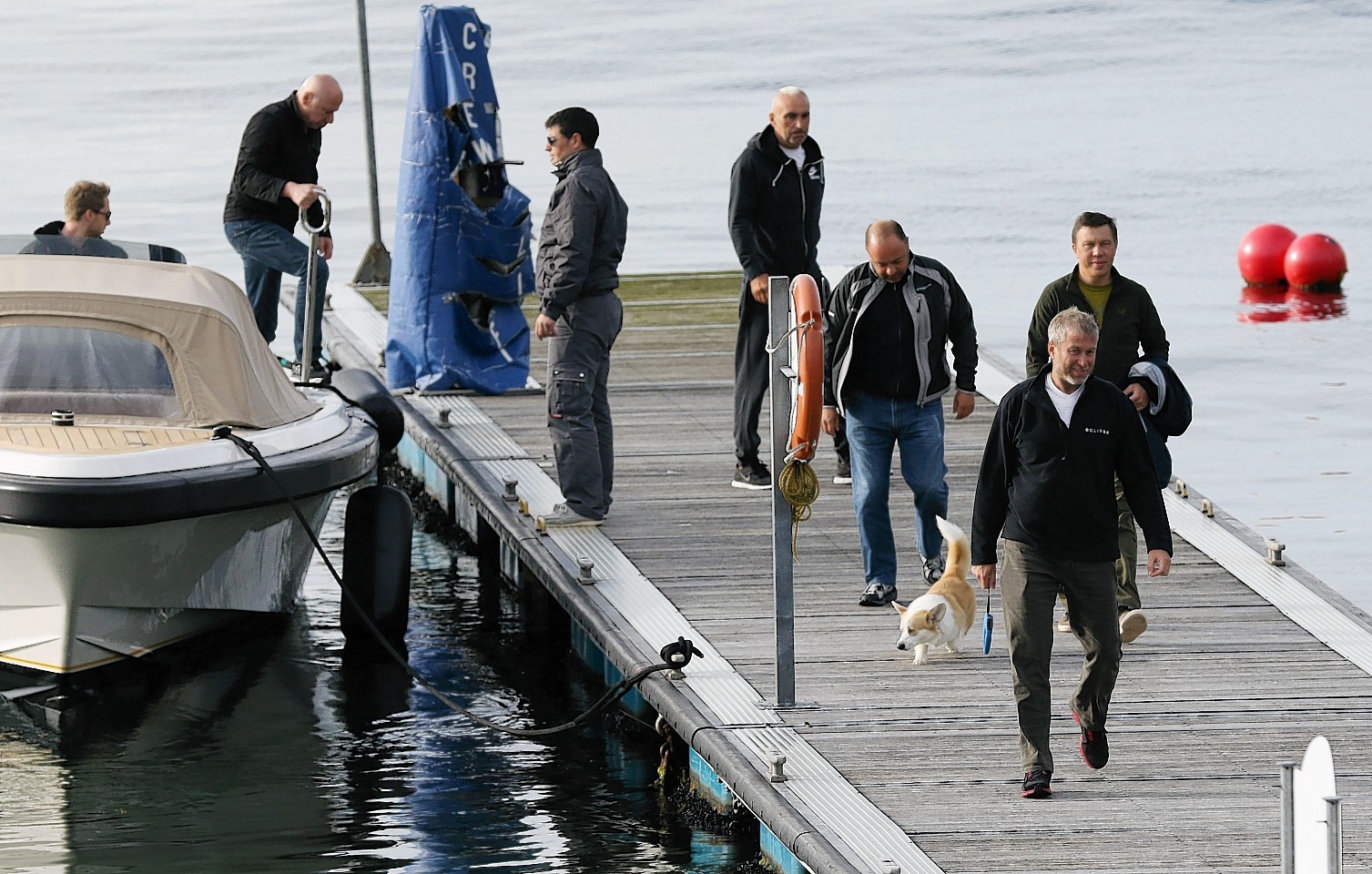 Abramovich and his corgi go for a walk around Arran 