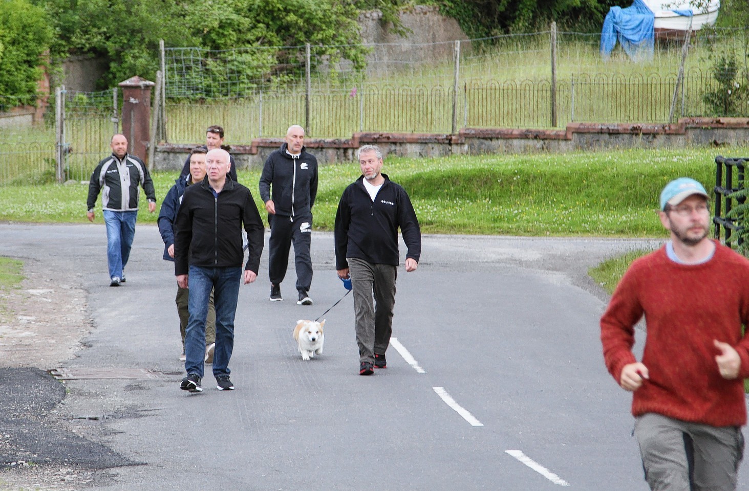 Abramovich and his corgi go for a walk around Arran 